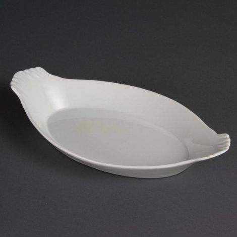 Plats ovales à oreilles blancs 320 x 177mm (Lot de 6) - Ref W423 - Olympia (1/4)
