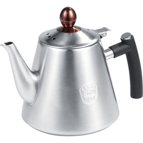 Théière/cafetière en acier inoxydable 1,2 L avec poignée résistante à la chaleur et finition mate. (1/5)