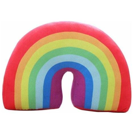 QORVA-Oreiller arc-en-ciel pour fille en peluche pour enfant en bas âge Décoration de berceau pour canapé et chaises-Fei Yu