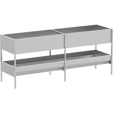 Mangeoire à moutons en tôle galvanisée 118,5 x 65 x 100 cm  Mangeoire extérieure pour bétail, capacité 84 kg  Extensible (1/5)