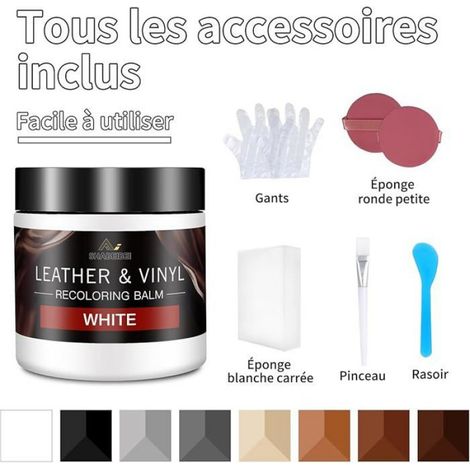 Kit De Réparation Cuir - 200 ml Teinture Et Baume Pour Canapés Meubles Sièges Automobiles - 1 Pièce (1/5)
