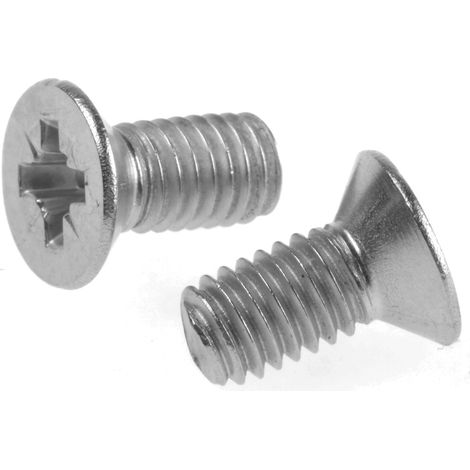 Vis à métaux RS PRO M6 à tête Fraisée Pozidriv en Acier Inoxydable, 12mm ( Prix pour Boîte de 100 )