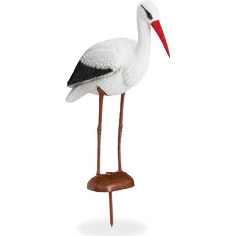 Statue Cigogne - 80 x 22 x 64 cm - Décoration Jardin Extérieur - Épouvantail Héron - Annonce Naissance - 1 Pièce (1/5)