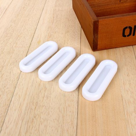 Poignée De Porte Auto-adhésive - En Plastique Abs Pour Armoire Et Tiroir - Style Minimaliste - Lot De 4 Pièces (1/5)