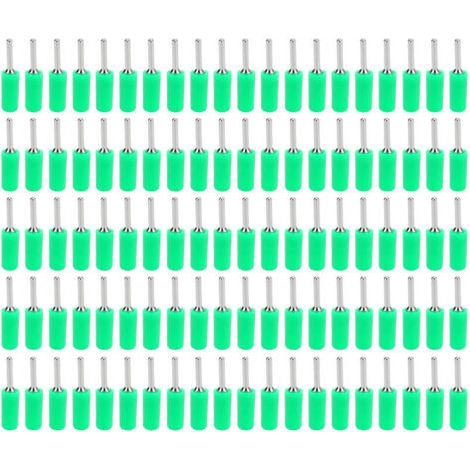 100 Pièces Fiche Banane Mâle Nickelée Broche Laiton Droite pour Panneau à Ressort Interne J.10001 2mm Vert (1/5)