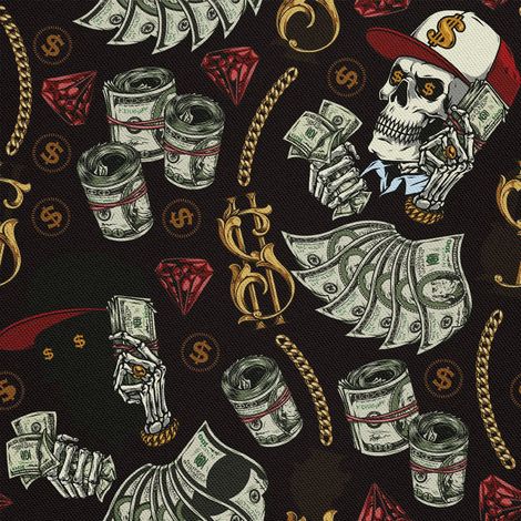 Tela decorativa para exteriores Oxford - Motivo de calavera Dollar I DX674 (1/5)