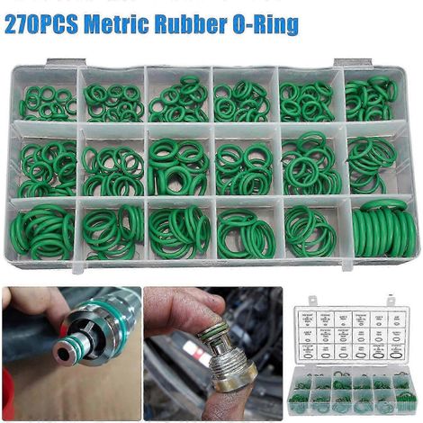 270pcs Multi-specification Rubber Gasket Sealing Automotive Air Conditioning Screw O-ring Set Combo Set( ) (1/5)
