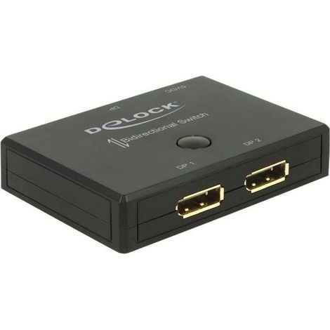 delock 18750 conmutador DisplayPort bidireccional negro