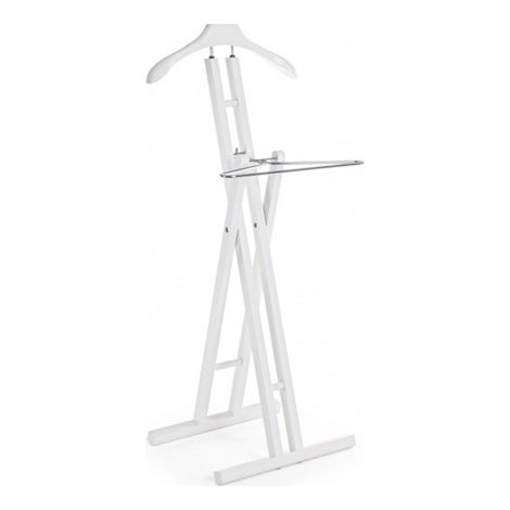 Servomuto indossatore stacy bianco servetto per vestiti da terra in legno h 109 cm