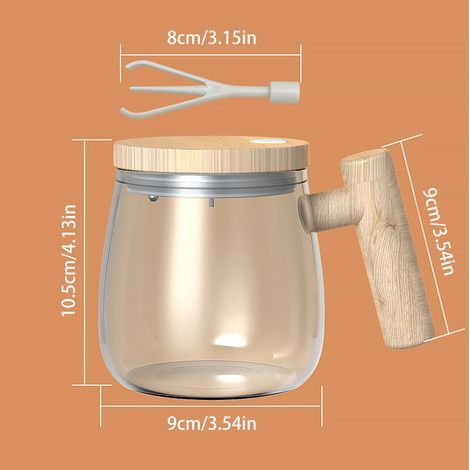 Mug mélangeur automatique, agitateur électrique, mug à café mélangeur automatique, cafetière en verre borosilicate, agitateur rotatif pour la maison, le bureau et les voyages. Convient pour le café, l (1/5)