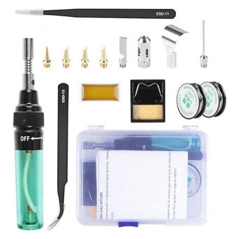 Practical Pen Type Gas Soldering Iron, Multifunctional Soldering Iron, Gas Inflatable Soldering Iron Set 16pcs (1/5)