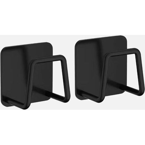 2 Pièces Porte-éponge Cuisine, Évier Crochet Étanche, Accessoires pour Rangement et Égouttage Domestique (Noir) (1/5)