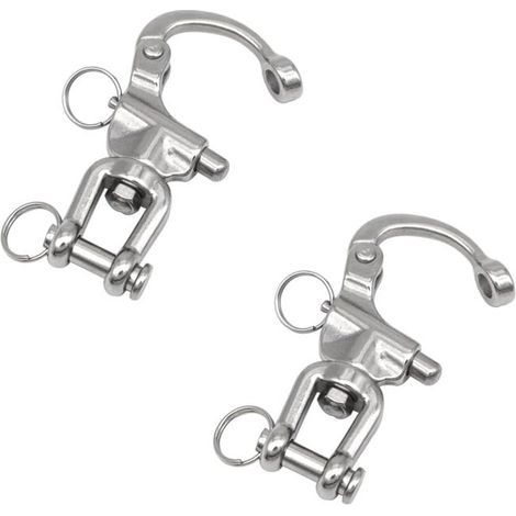 Two-part rotating spring hook, stainless steel shackle, quick-release spring hook (1/5)