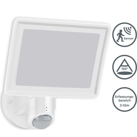 Telefunken - Lampe d'extérieur LED avec détecteur de mouvement, lampe murale orientable, IP44 protection contre les éclaboussures, 20W, 2000lm, lumière blanc neutre, lampe murale, durée d'éclairage ré (1/5)