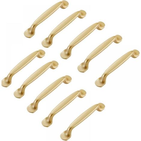 10 Stück goldene Schrankgriffe 96 mm - Küchenmöbelgriffe, Kleiderschranktürgriffe