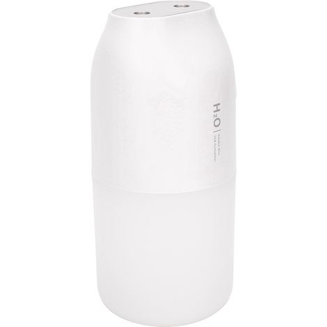 300-ml-Luftbefeuchter, Doppelsprühfunktion, USB-aufladbar, nanometrische Zerstäubung, 2 Geschwindigkeitsstufen, weißes Nachtlicht. (1/5)