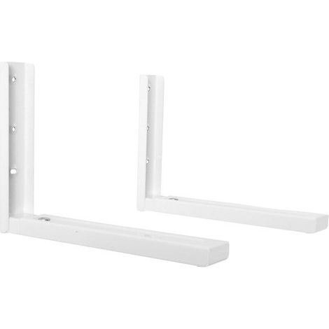 Set di 2 staffe in acciaio epossidico bianco, H.13,2 X P.48 cm CENTRALE BRICO