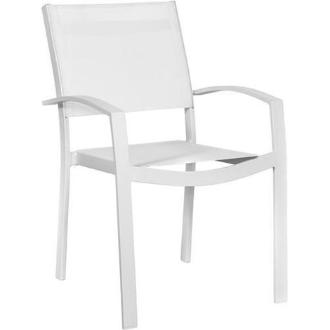 SEDIA ALLUMINIO "CHIANCA" CON BRACCIOLI BIANCO PAPILLON
