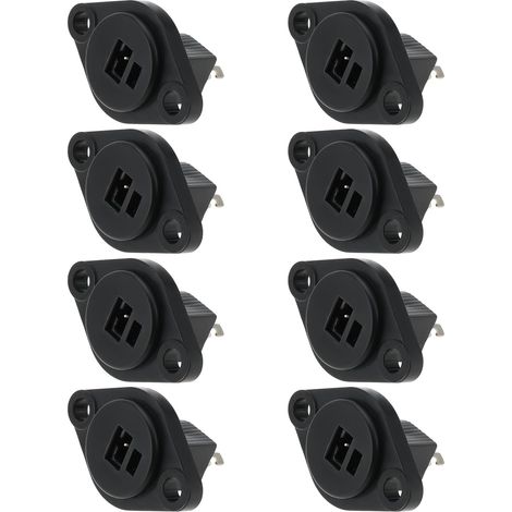Set of 8 DIN 2-pin DIN speaker mounting sockets for panel speaker, female panel type, with solder connection for vintage Hi-Fi cable (1/5)