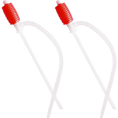 Lot de 2 pompes manuelles avec tuyaux d'aspiration - Pompe à essence, pompe à carburant, pompe d'extraction, pompe à siphon, pompe de transfert pour essence, gaz, huile, carburant, diesel, eau, alcool (1/5)