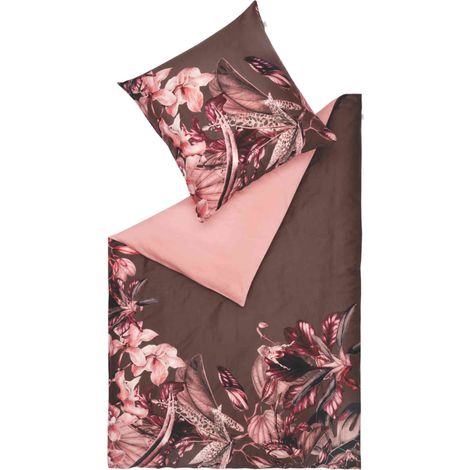 SCHÖNER WOHNEN Biancheria da letto in raso AMALIA - 1 pezzo 135x200 cm, Borgogna