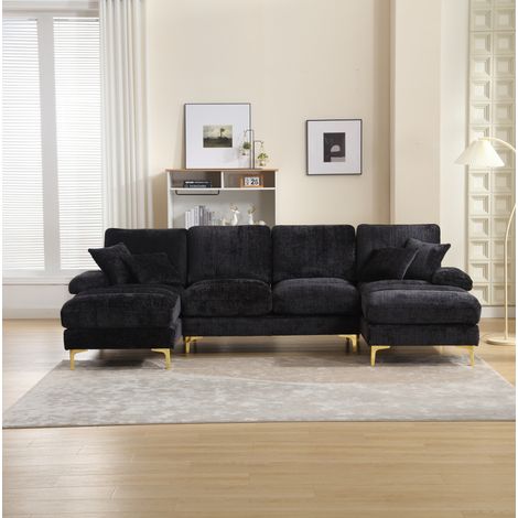 Sofá U con doble chaise longue chenilla 272 cm OKMYHOME (1/5)