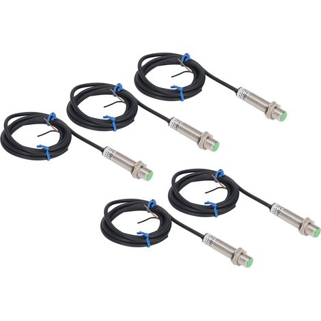 Capteurs inductifs PNP M12 X1 non noyés IP65 étanches, détecteur de proximité 6-30VDC, interrupteur sans contact, lot de 5 pièces (1/5)