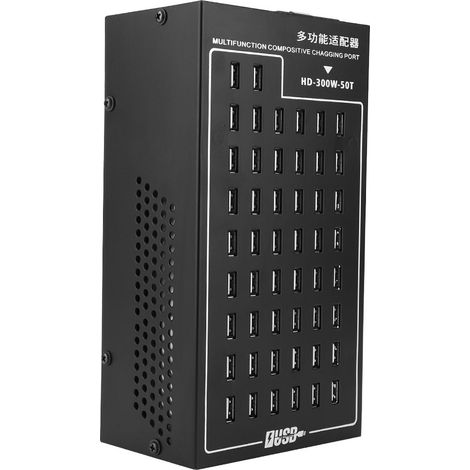 Station de charge intelligente multi-USB HD-300W-50T, 50 ports USB, 5 V CC, 2 A, prise UE, 220 V (1/5)