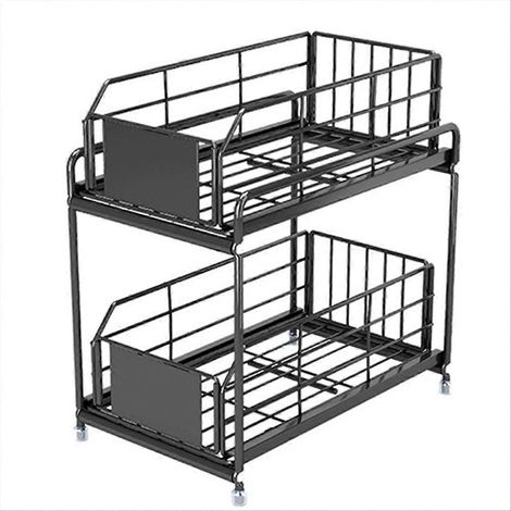 Rack de Rangement 2 Étages pour Tiroir, Organisateur Multifonctionnel de Cuisine, Support Empilable (1/5)