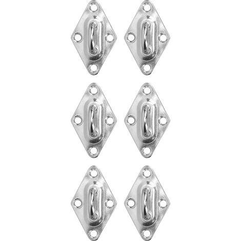Lot de 6 crochets muraux à œillet diamant, en acier inoxydable, pour voile d'ombrage, 5 mm / 0,20 po (1/5)