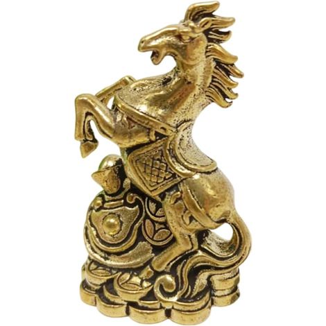 Sculpture de cheval qui coule en cuivre, figurine de décoration d'intérieur pour bureau, petite statue en laiton rétro Feng Shui (style C) (1/5)