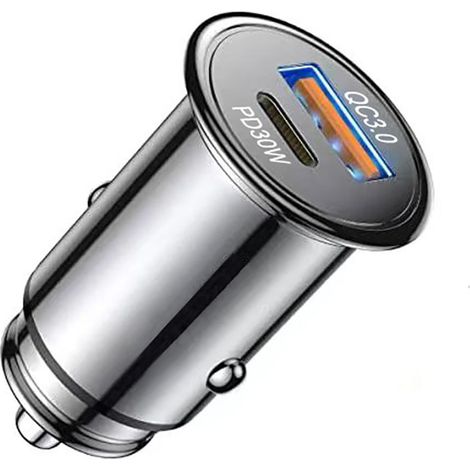 Adaptateur allume-cigare USB, [USB C 30 W + USB A 18 W] 12-24 V (1/5)