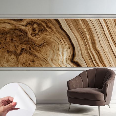 Tapete Selbstklebend - abwaschbar - Tapete mit Motiv - trendige Wanddeko - elegant Fototapete Holzmaserung 250x104 cm (1/5)