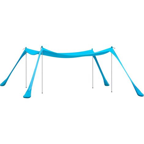 SoBuy OZT02-HB Lycra Strandzelt Sonnensegel Strandmuschel Tragbarer  Strandzelt mit Alu-Stangen Sonnenschutz einfacher Aufbau fr Strand  Hellblau BHT ca. 400x400x200cm