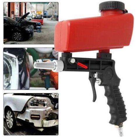 Pistolet de sablage pneumatique portable de 90 psi, machine de sablage portative en aluminium léger, outil réglable par gravité (1/5)