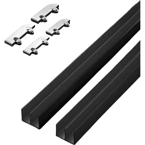 Ensemble de rails coulissants avec roulettes pour verre 5 mm, (1/5)