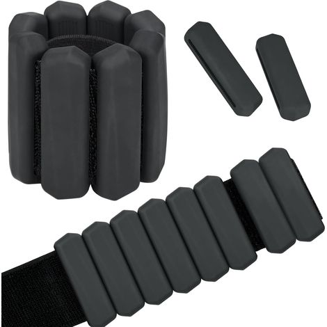 Lot de 2 poids de poignet et cheville réglables en silicone pour la course, le jogging, la gymnastique, le fitness, les mouvements (1/5)