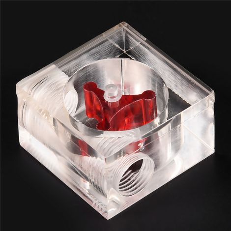 Propeller-Durchflussmesser für PC-Kühlsysteme, G1/4-Anschluss, Wasserdurchflussanzeige, 2 quadratische Anschlüsse