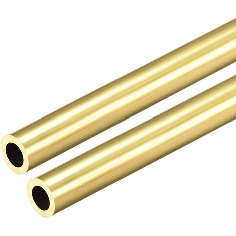 sourcing map Brass Tube Round 300mm Length 9mm External Diameter 1.5mm Wall Thickness Seamless Straight Pipe 2 Pcs (1/4)
