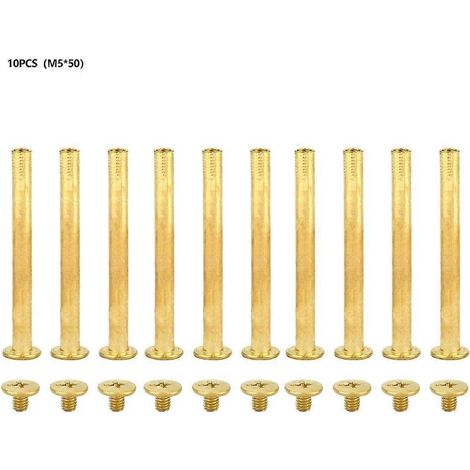 Lot de 10 rivets à tête plate M5 pour albums de livres et loisirs créatifs (M550)