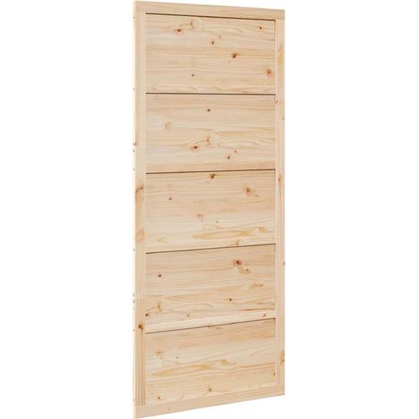 Puerta de Granero Natural 90 x 208 cm Madera maciza de Pino vidaXL