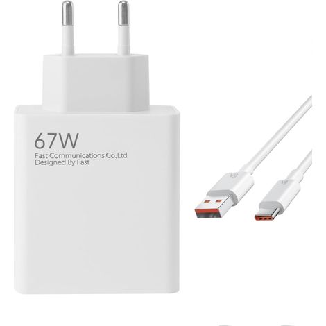 Chargeur Rapide 67 W pour Xiaomi avec câble USB C de 1 m. Adaptateur 67 W pour Xiaomi Redmi Note 14 Pro, 15T, 15, 14, Poco X7 Pro, F7 Ultra. Disponible également pour d'autres Marques (1/4)