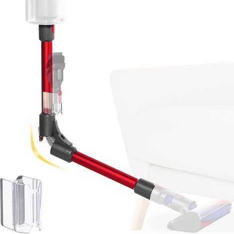 Tube télescopique pliable compatible avec Dyson V7 V8 V10 V11 V15 aspirateur sans fil, tube en aluminium à dégagement rapide amélioré pour le nettoyage sous le lit Table de canapé (Rouge) (1/5)