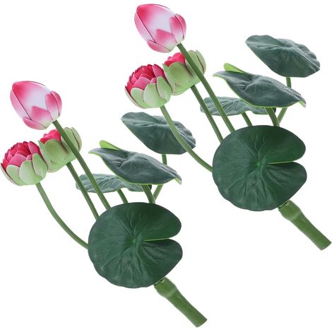 Fleurs de Lotus Artificielles 2 Pièces en Eva, Toucher Réaliste (1/5)