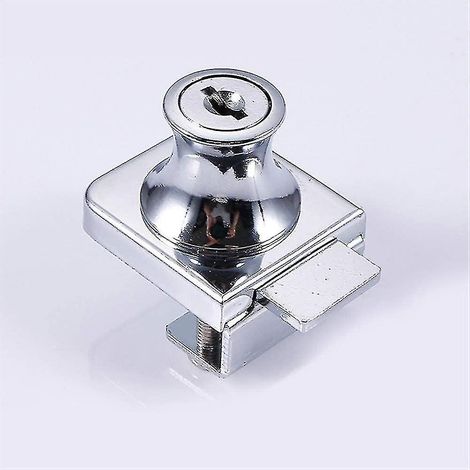 Serrure pour porte vitrée, serrure en acier chromé, serrure pour écran en verre, serrure pour portes vitrées, serrure pour armoire avec perçage de 5 à 8 mm, 2 clés incluses, cadeau idéal-AquaForge (1/2)
