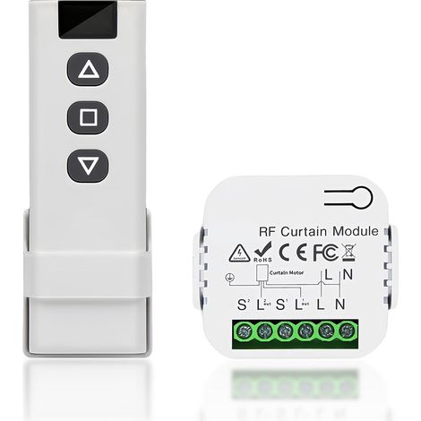 Kit de Commande de Volet Roulant Sans Fil - Interrupteur Radio 2,4 GHz Avec Télécommande RF et Module Récepteur pour Stores (1/5)