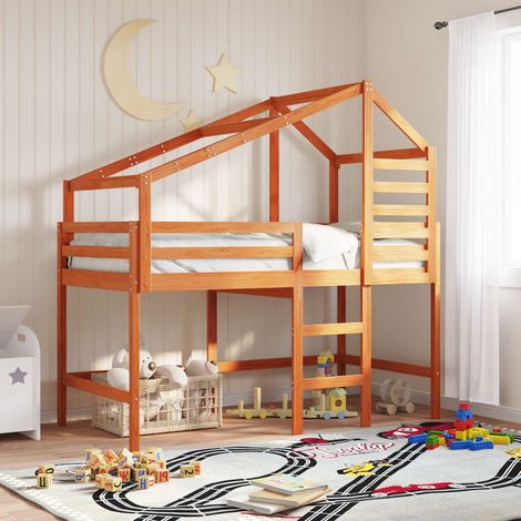 vidaXL Struttura per letto soppalco Marrone Cera 90 x 190 cm (1/5)
