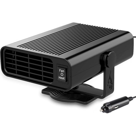 1 Chauffage Voiture 12V, Radiateur 200W, Fonction Désembuage, Support Rotatif 360°, Pour Auto SUV Camping-car