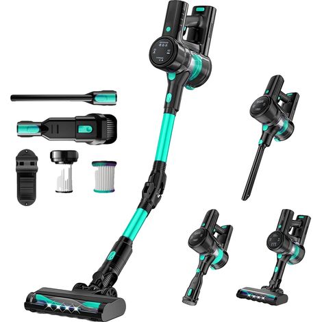 Aspiradora inalámbrica, potente succión, diseño ligero, color verde, enchufe europeo tipo C-b de 220V-240V. (1/2)