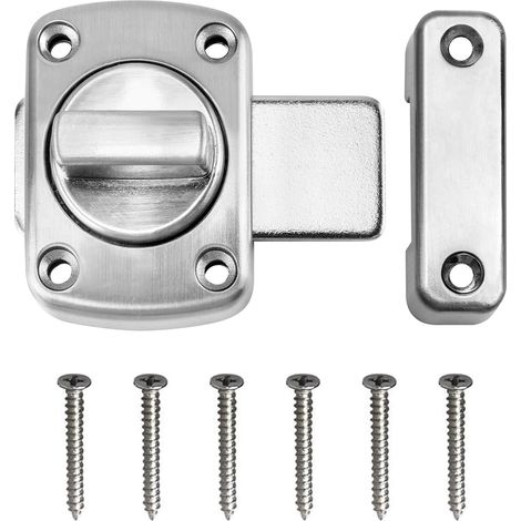1 verrou de porte rotatif en alliage de zinc, verrou de porte rotatif pour chambre et salle de bain, verrou antivol pour porte intérieure. .